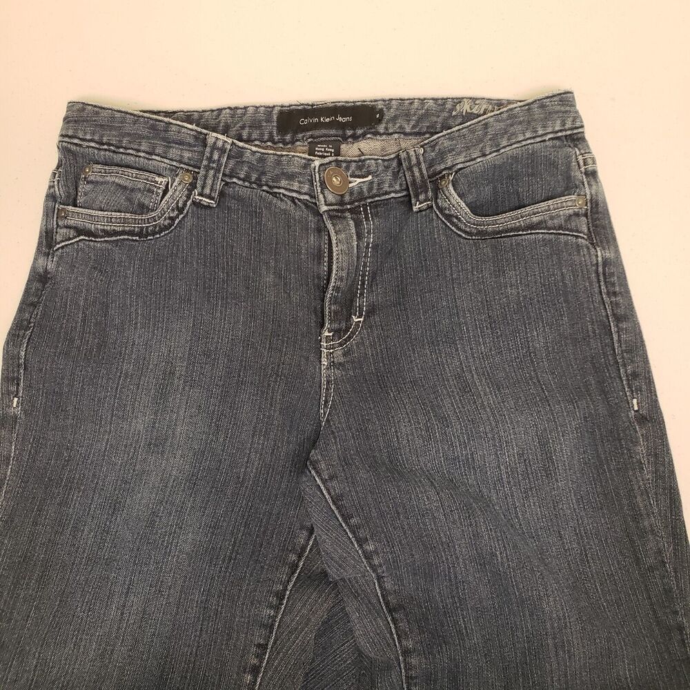 CALVIN KLEIN WOMENS MID RISE SKINNY DENIM BLUE JEANS SIZE 10